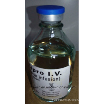 GMP Certified Ciprofloxacine Injection / Ciprofloxacin Lactate and Sodium Chloride Injection